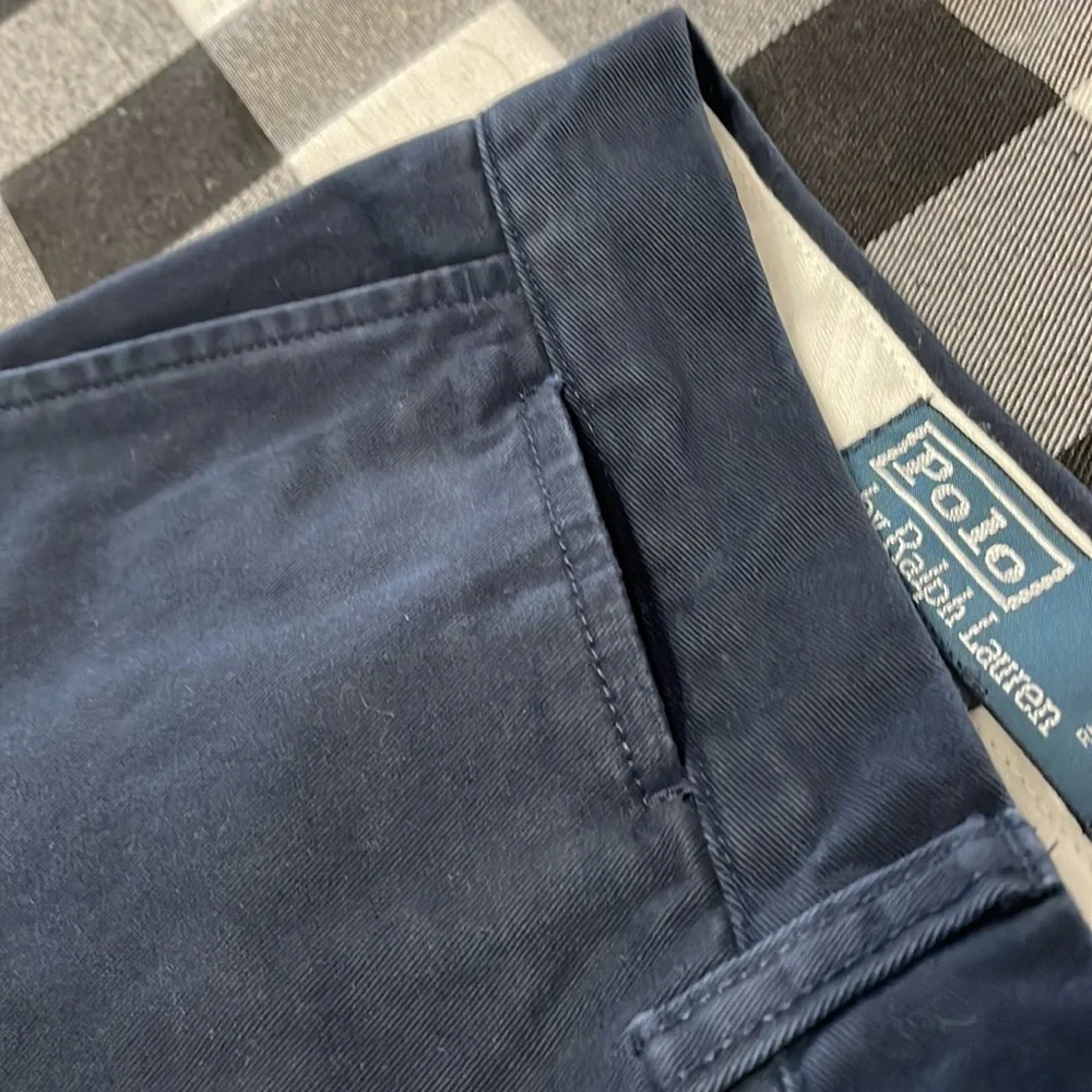 Polo Ralph Lauren Preston Chino Casual Pants 38 x 29 Short Navy Blue Red Pony - Picture 3 of 11